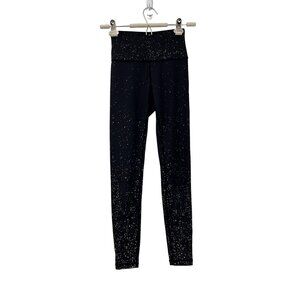 Buffbunny Womens Athleisure Black Speckled Rose Gold High Waist Leggings Size XS